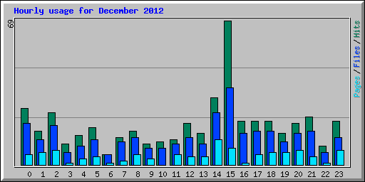 Hourly usage for December 2012