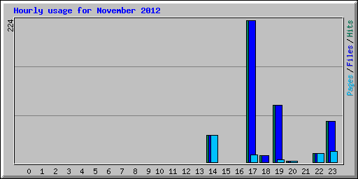Hourly usage for November 2012