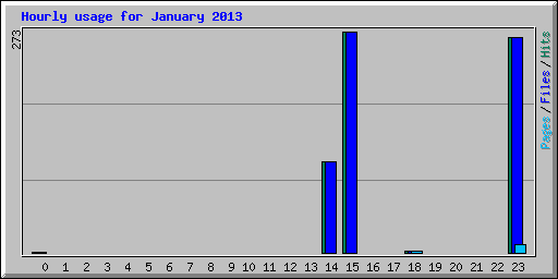 Hourly usage for January 2013